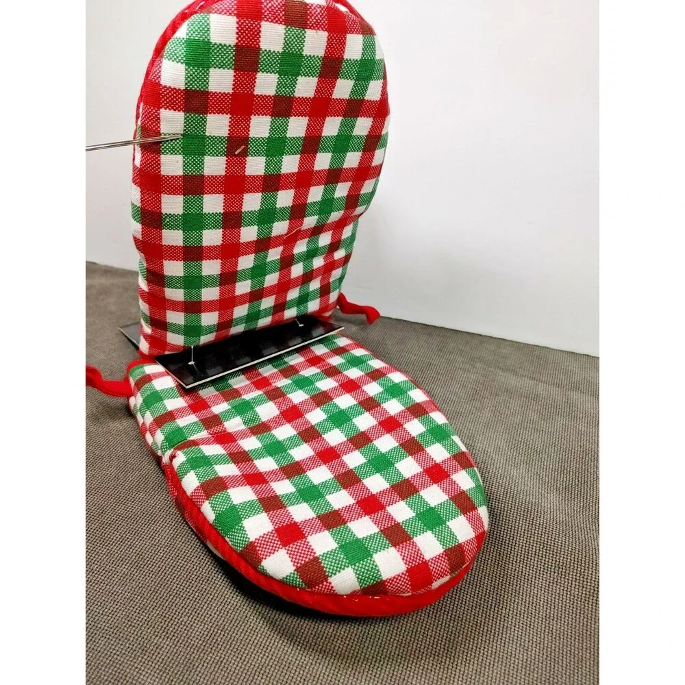 Ralph Lauren Kitchen Oven Mini Mitts Red Green Plaid 5.5